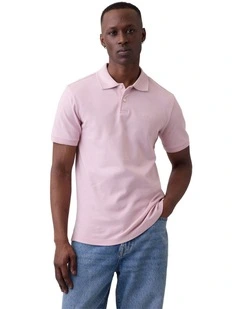 Logo Pique Polo Shirt in Primitive Pink