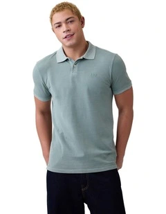 F-Logo Pique Polo in Green