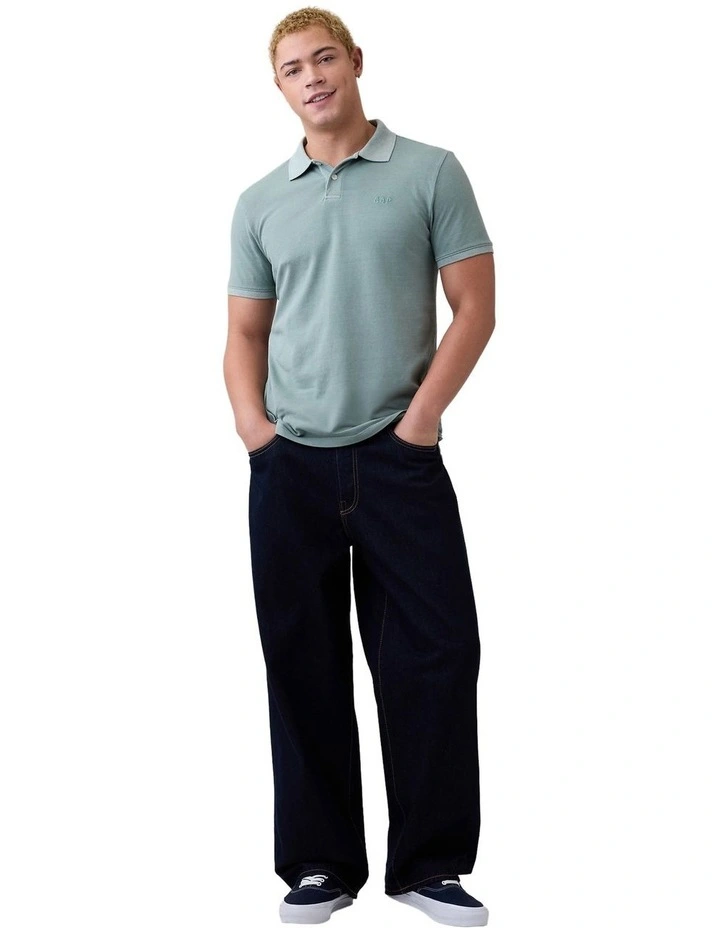 F-Logo Pique Polo in Green image 3