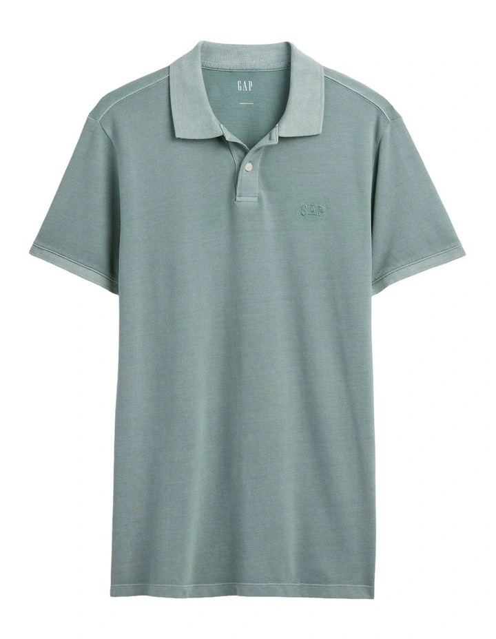 F-Logo Pique Polo in Green image 4