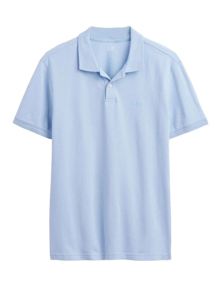 F-Logo Pique Polo in Blue image 4
