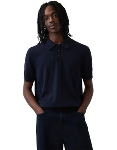 Classic Polo Sweater in New Classic Navy