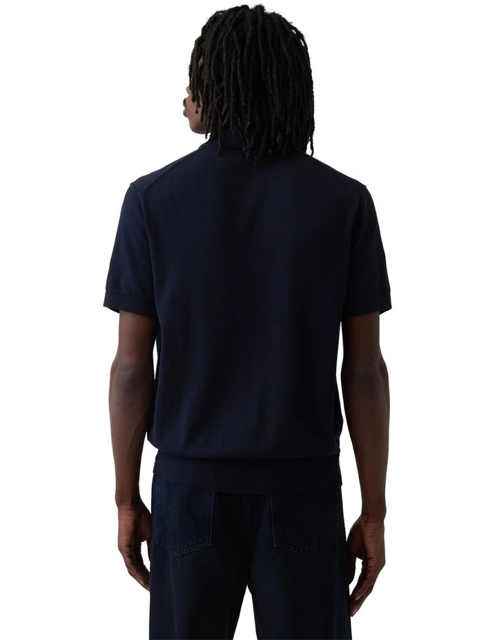Short Sleeve Polo Sweater in Blue image 2