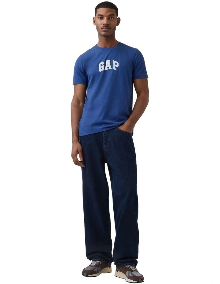 Intl New Arch T-shirt in Blue Track image 3