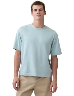 Intl Heavyweight Crop Logo T-shirt in Sail Blue