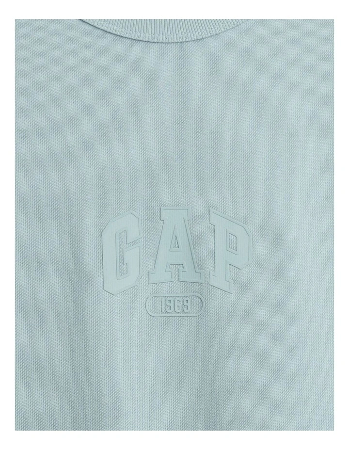 Intl Heavyweight Crop Logo T-shirt in Sail Blue image 4