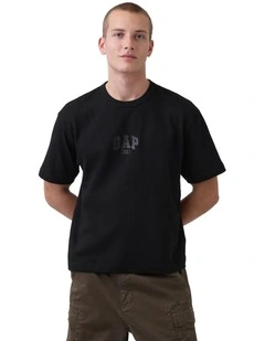 Intl Heavyweight Crop Logo T-shirt in Black