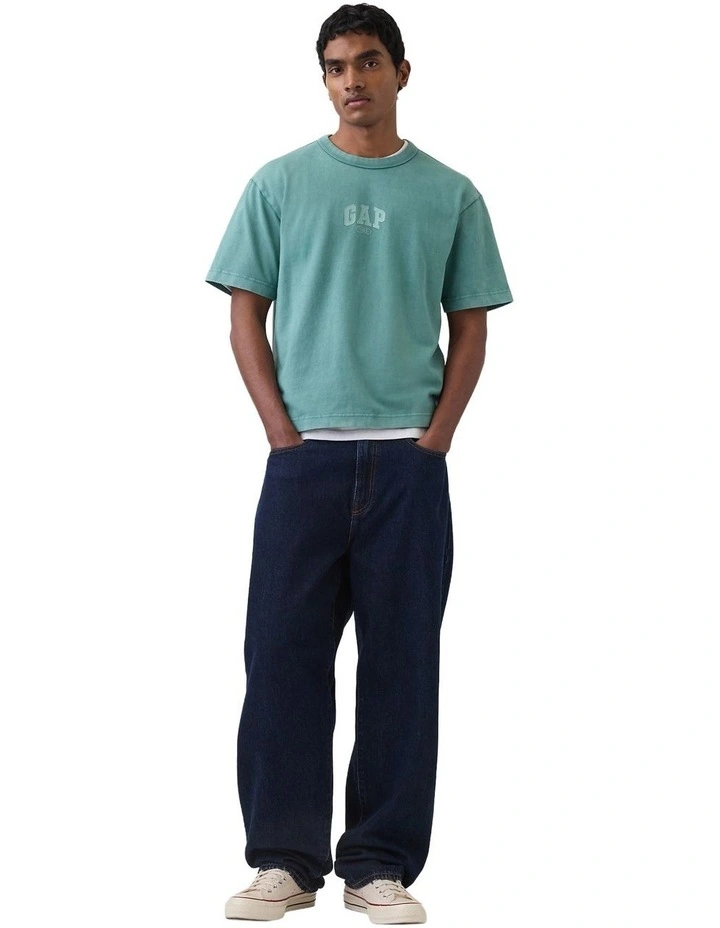 Intl Heavyweight Crop Logo T-shirt in Boggy Green image 3