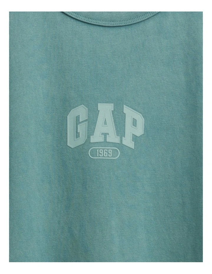 Intl Heavyweight Crop Logo T-shirt in Boggy Green image 4