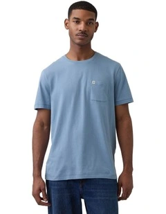 Intl - F Short Sleeves Patch Pocket Logo T-shirt in Jasper Blue
