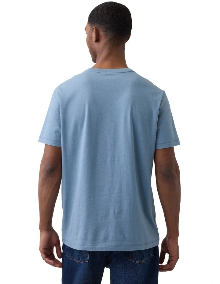 Intl - F Short Sleeves Patch Pocket Logo T-shirt in Jasper Blue image 2