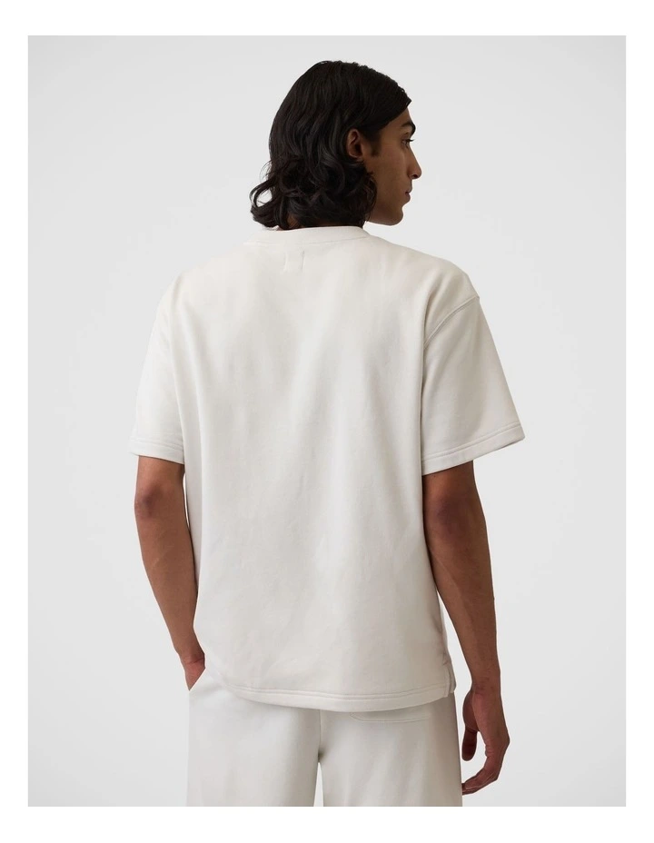 Relaxed French Terry Graphic T-Shirt in Carls Stone image 2