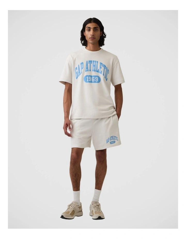 Relaxed French Terry Graphic T-Shirt in Carls Stone image 4