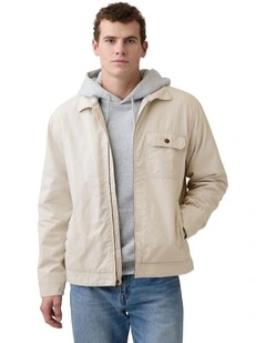 V-Filled Workwear Jacket in Beige
