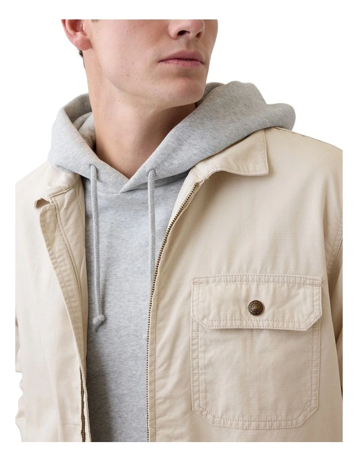 V-Filled Workwear Jacket in Beige image 4