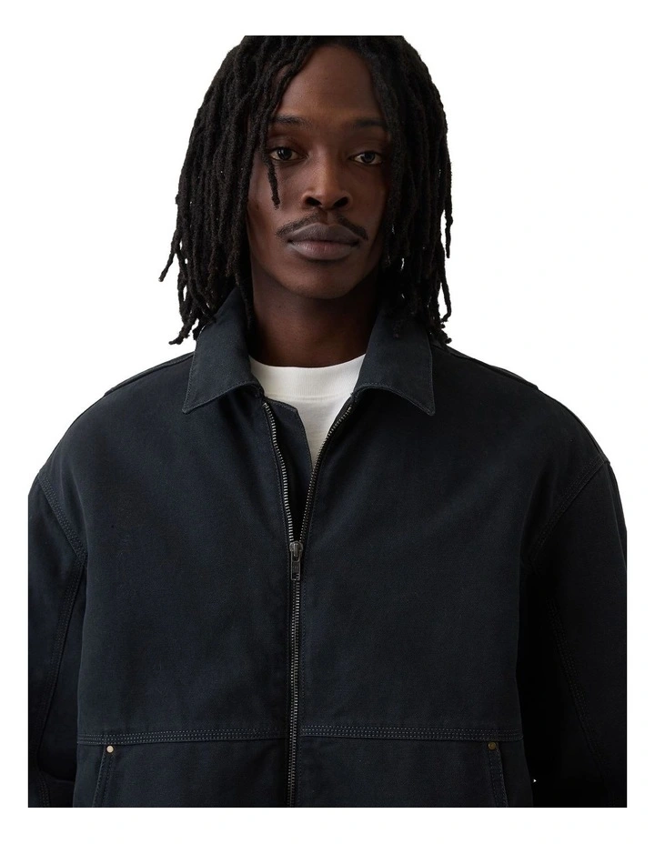 Canvas Bomber Jacket in Moonless Night image 2