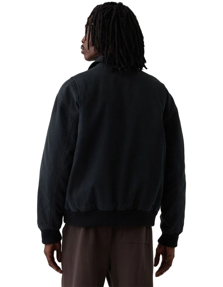 Canvas Bomber Jacket in Moonless Night image 3