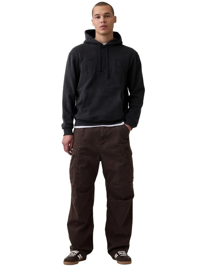 Core Arch Pocket Hoodie in Black image 3