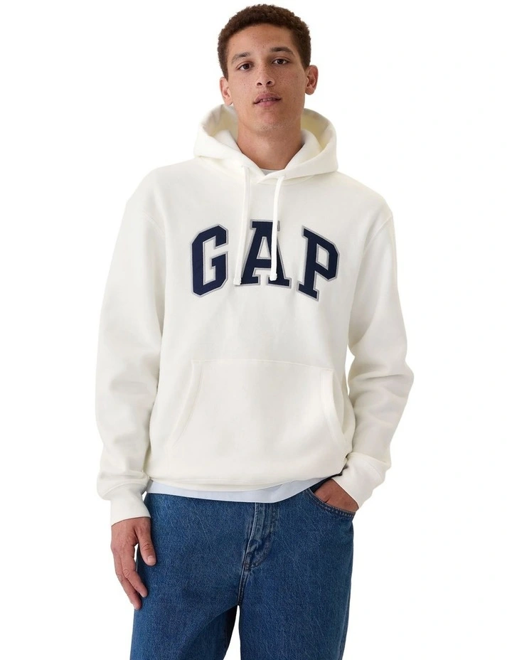 Core Arch Pullover Hoodie in White image 1