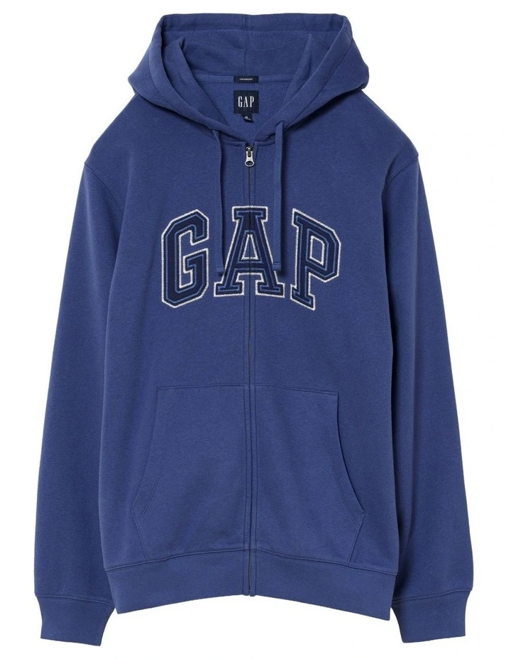 Core Arch Fz Hoodie in Blue image 2