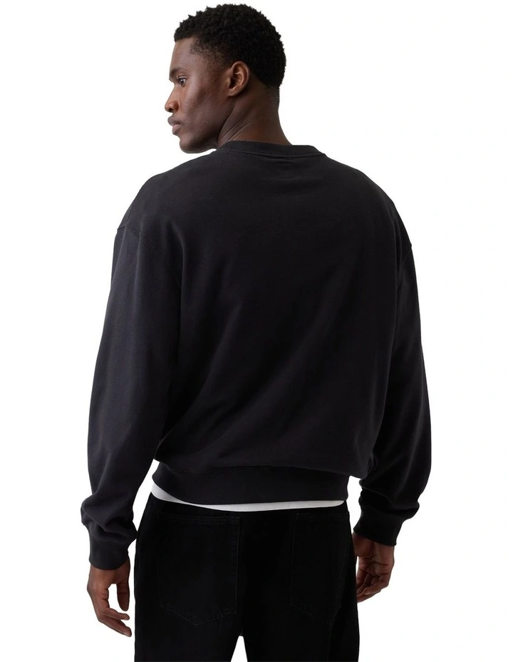 Jpn Ie French Terry Logo Crew Sweatshirt in Moonless Night image 2