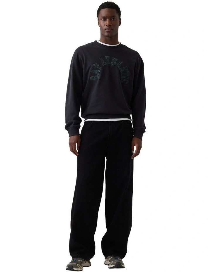 Jpn Ie French Terry Logo Crew Sweatshirt in Moonless Night image 3