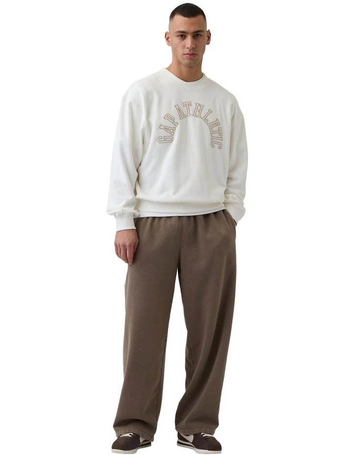 Jpn Ie French Terry Logo Crew Sweatshirt in New Off White image 3