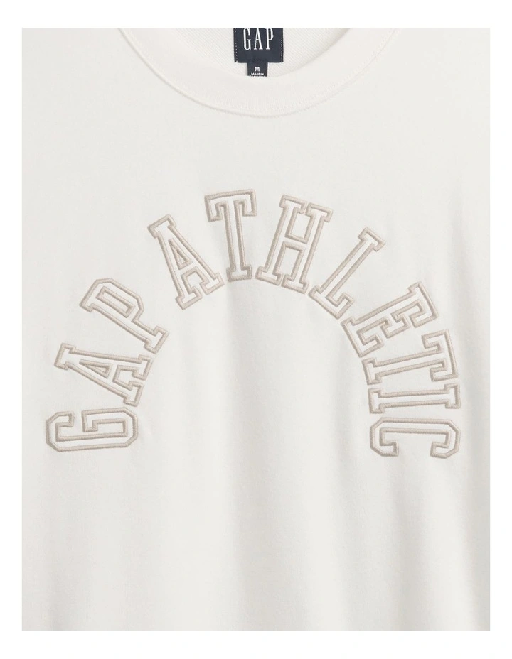 Jpn Ie French Terry Logo Crew Sweatshirt in New Off White image 4