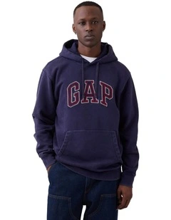 Adult Vintage Soft Relaxed Logo Hoodie in Navy Blue