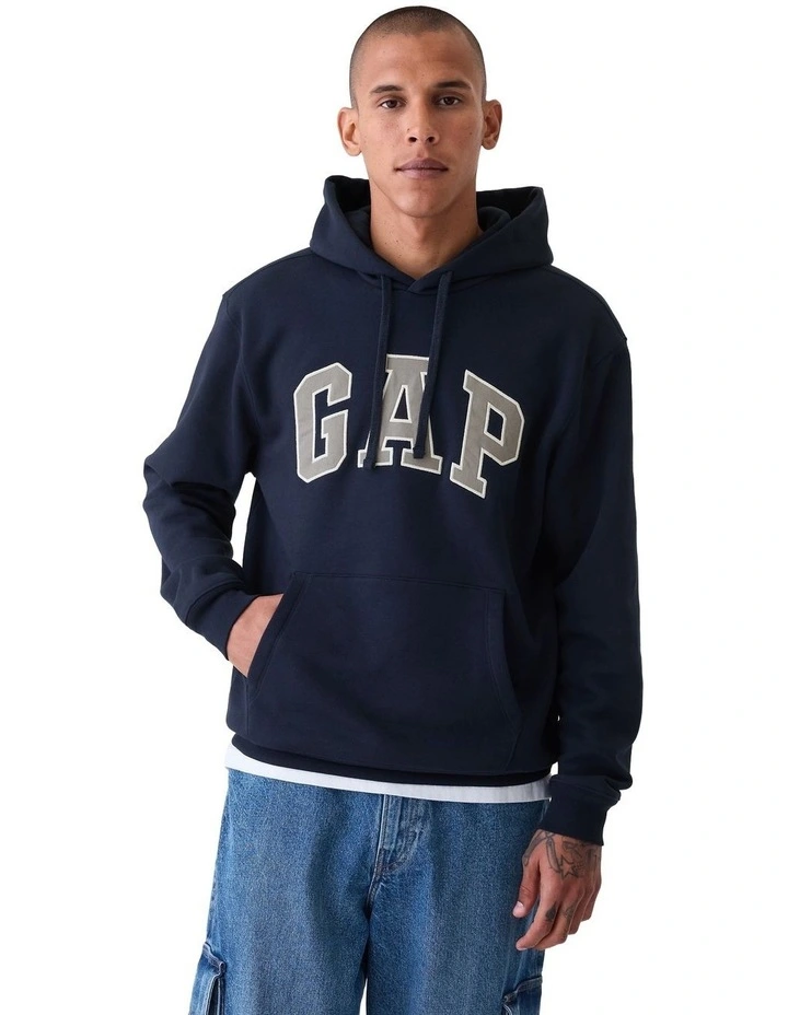 Core Arch Pocket Hooded Sweatshirt in Blue image 1