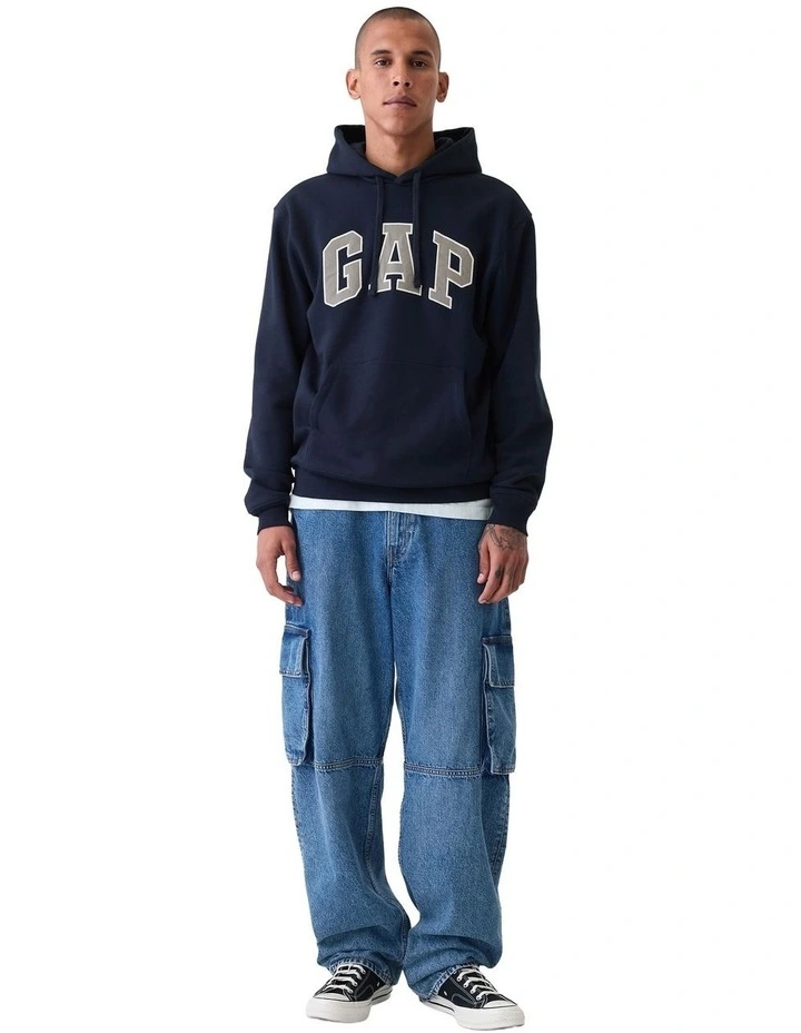 Core Arch Pocket Hooded Sweatshirt in Blue image 3