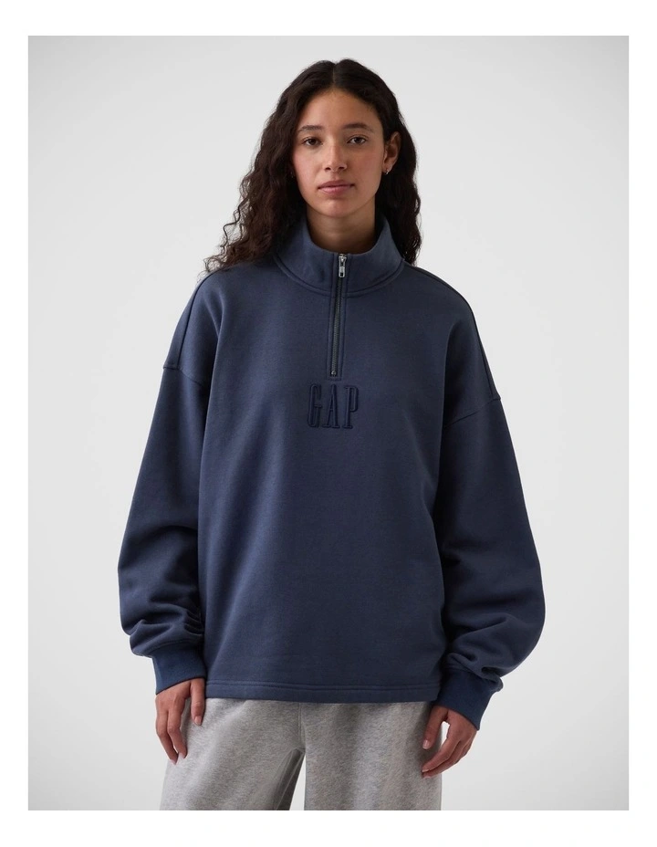 Heavyweight Oversized Logo Quarter-Zip Pullover image 4