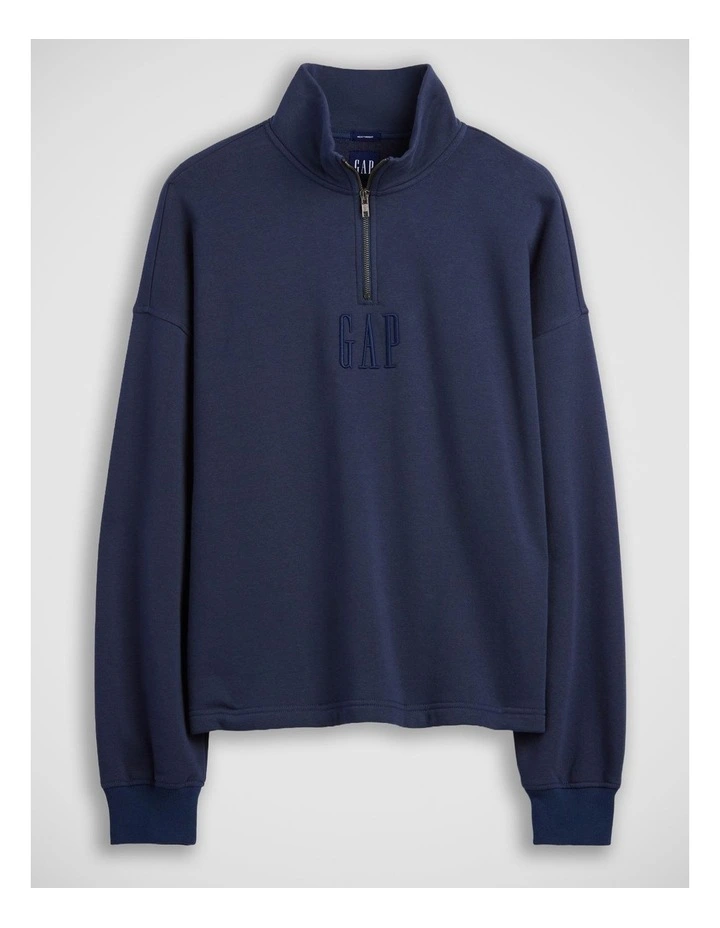 Heavyweight Oversized Logo Quarter-Zip Pullover image 6
