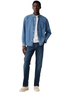 Straight Fit Denim Opp Jeans in Resin