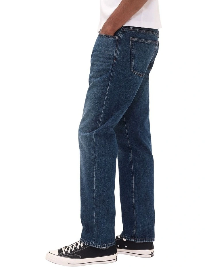 Relaxed Straight Jeans in Dark Avion image 3