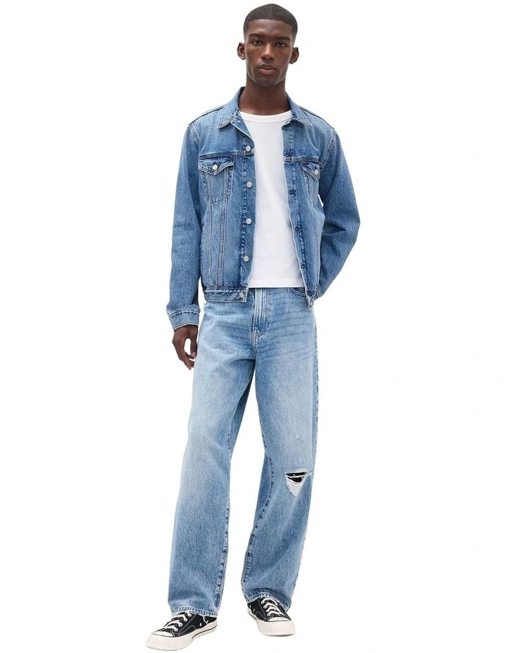 Lt Dest Fa24 Baggy Fit Jeans in Light Wash image 4