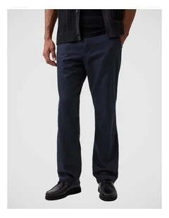 Linen-Cotton Relaxed Straight Trousers