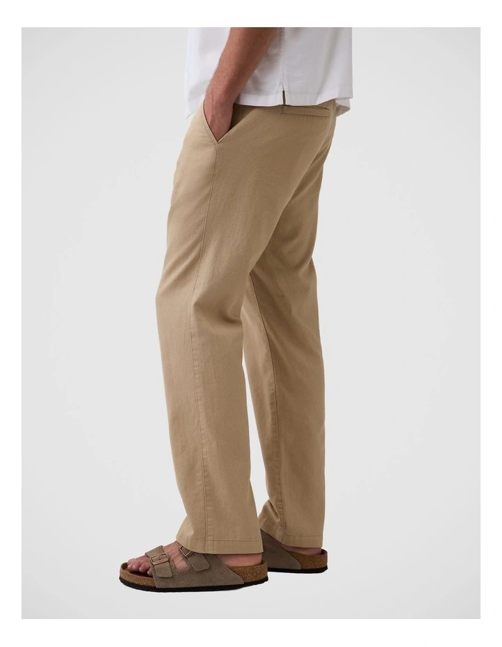 Linen-Cotton Relaxed Straight Trousers image 3