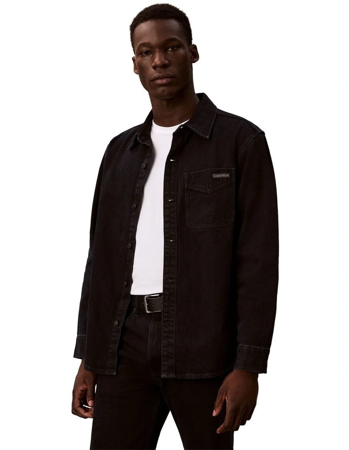 90S Denim Overshirt in Blue Black Stone image 1