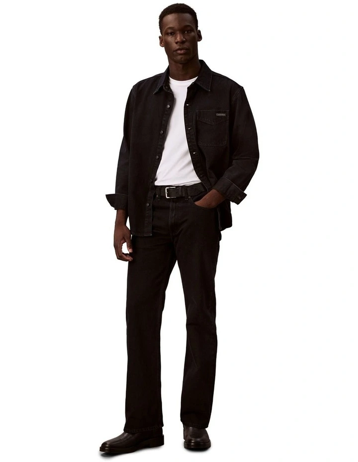 90S Denim Overshirt in Blue Black Stone image 5