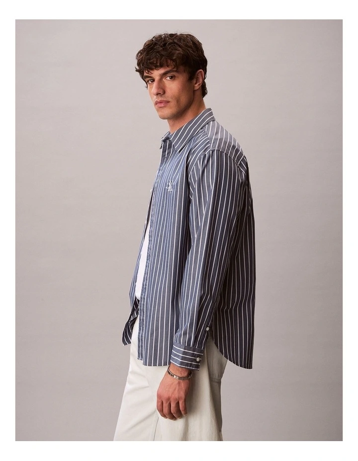 Washed Poplin Stripe Button-Down Shirt image 3