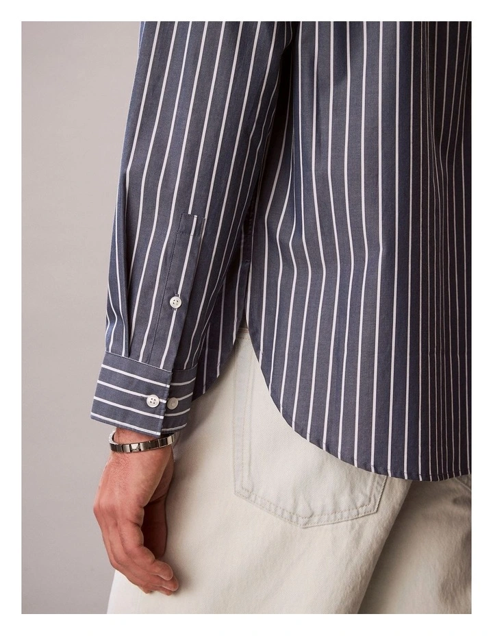 Washed Poplin Stripe Button-Down Shirt image 5