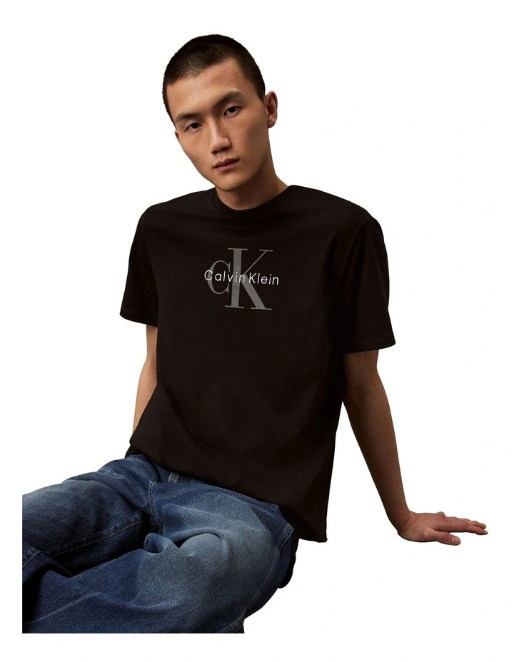 Short Sleeve Hero Monologo Tee in Black image 3