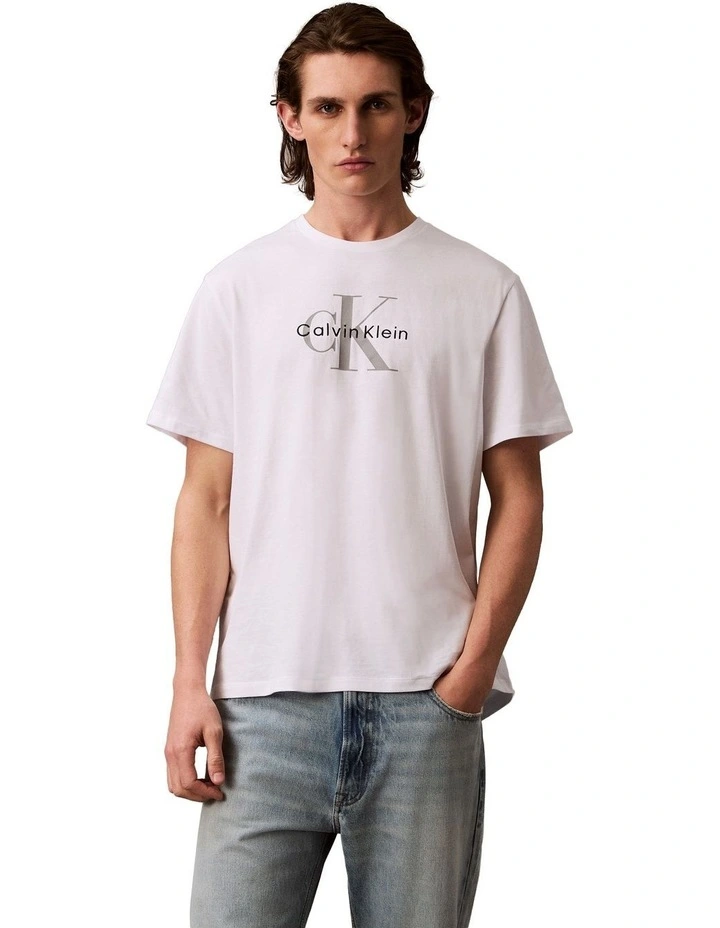 Short Sleeve Hero Monologo Tee in White image 1