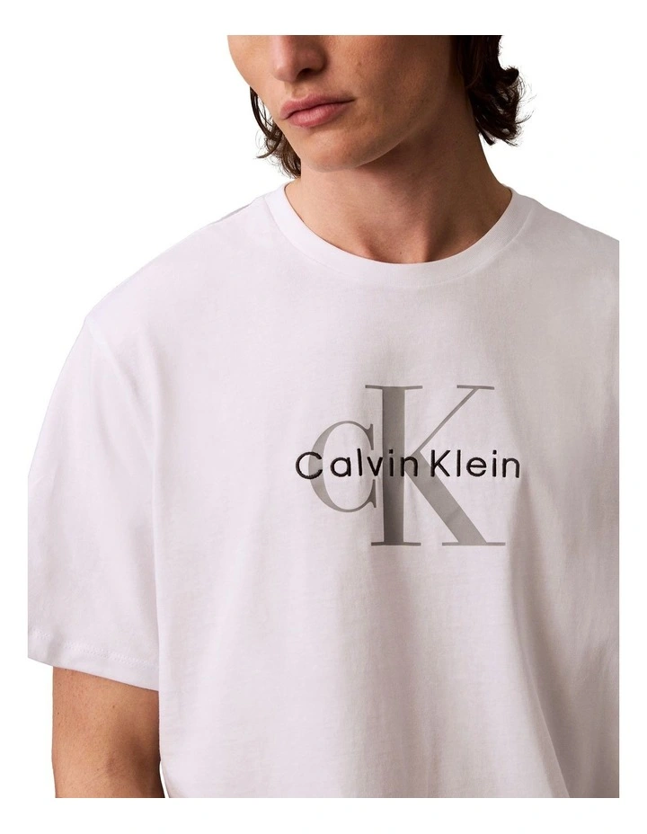 Short Sleeve Hero Monologo Tee in White image 4