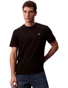 Short Sleeve Monogram Easy Tee in Black