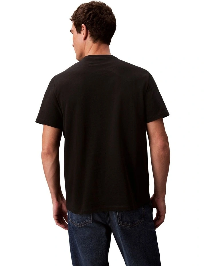 Short Sleeve Monogram Easy Tee in Black image 2