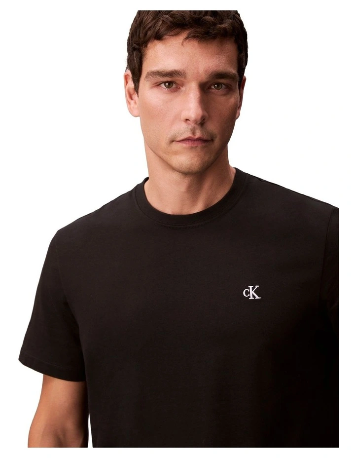 Short Sleeve Monogram Easy Tee in Black image 4