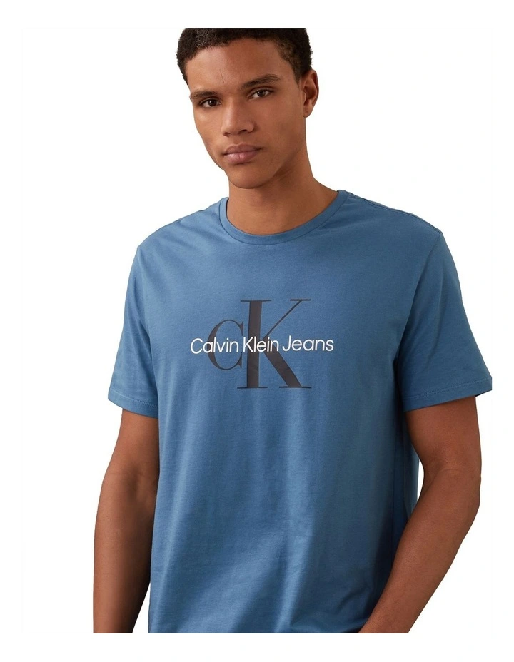 Short Sleeve Hero Monologo Tee in Blue image 3