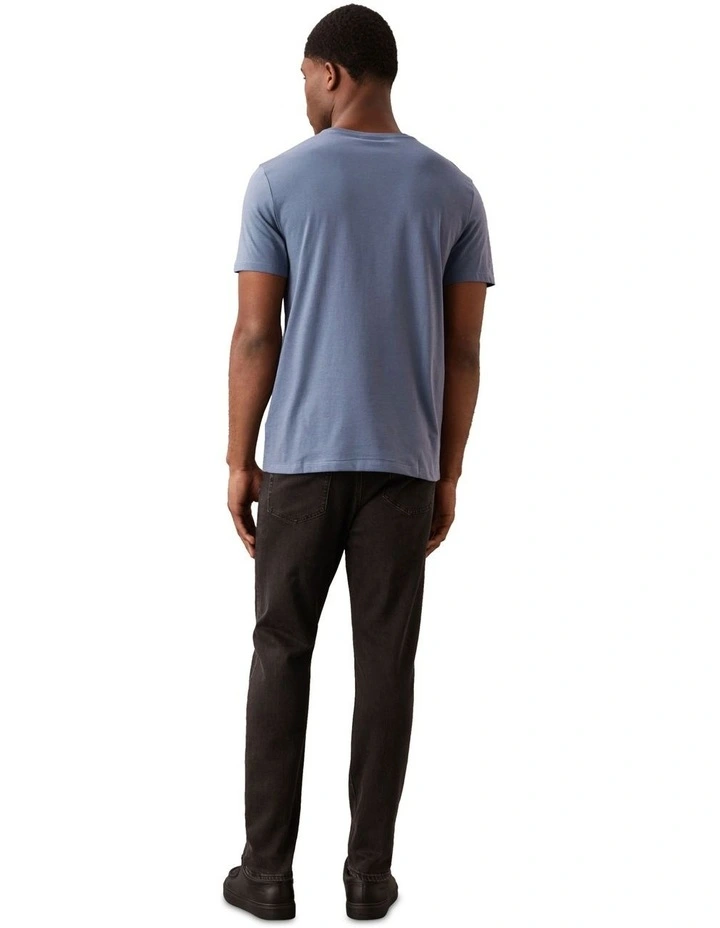 Short Sleeve Smooth Cotton Solid Crew Neck Tee in Grisaille image 2